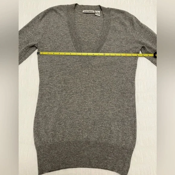 AUTUMN CASHMERE Deep V Neck Pullover Fine Knit Sweater Bodycon Luxury Minimalist - Picture 13 of 14